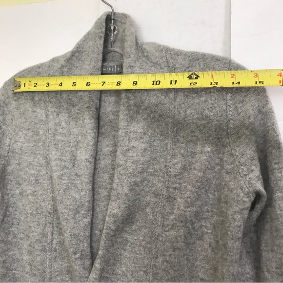 InCashmere Open Cardigan Cashmere Sweater Pleated Hem Flare Soft Knit Peplum S - Picture 9 of 12